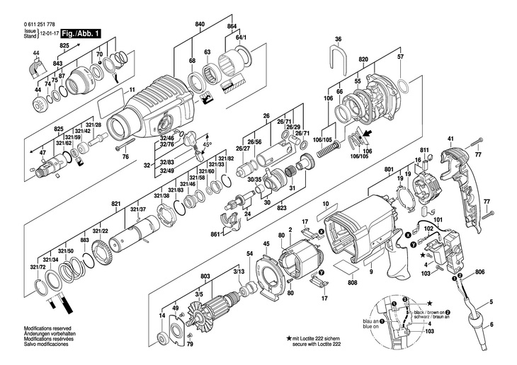 CIOCAN ROTOPERCUTOR  (0611251778)  DD 526 / 240 V /AUS
