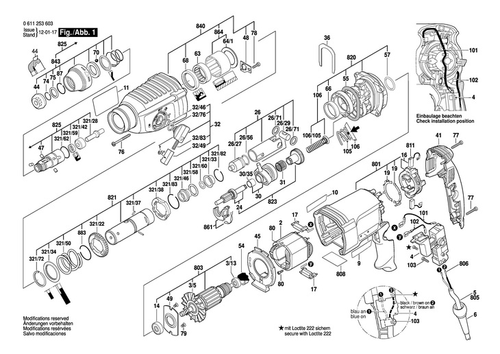 CIOCAN ROTOPERCUTOR  (0611253603)  GBH 226 DE / 230 V /EU