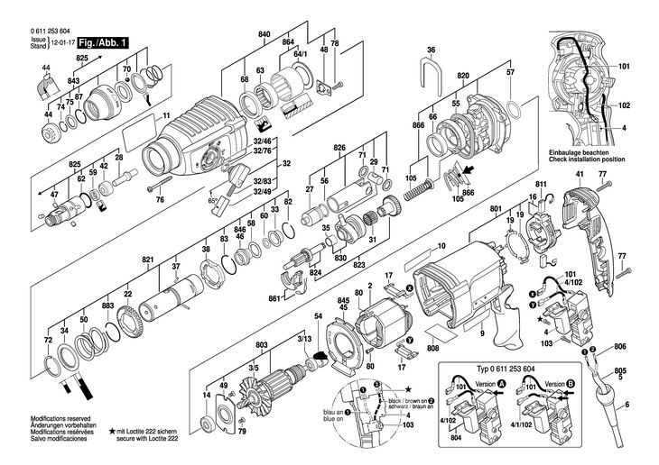 CIOCAN ROTOPERCUTOR  (0611253604)  GBH 226 DE / 220 V /ASI