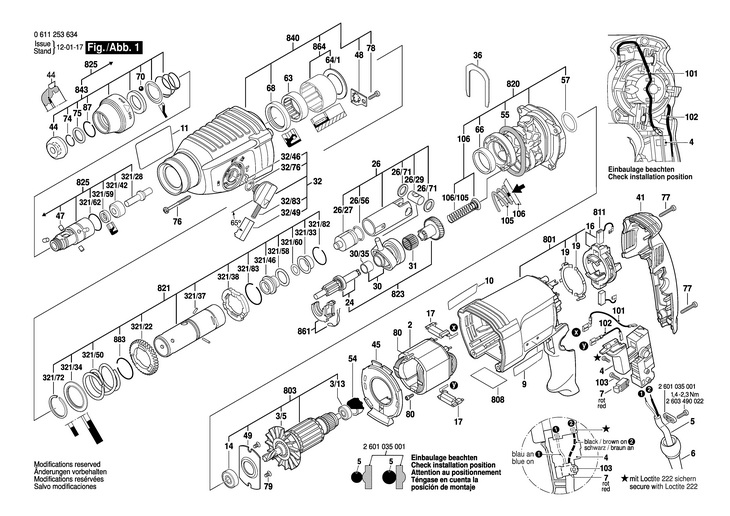 CIOCAN ROTOPERCUTOR  (0611253634)  GBH 226 DE / 115 V /SAM