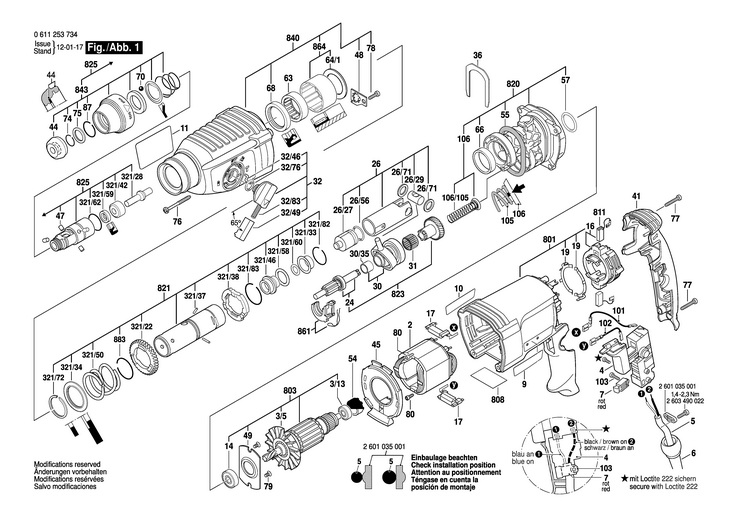 CIOCAN ROTOPERCUTOR  (0611253734)  GBH 226 DRE / 115 V /SAM