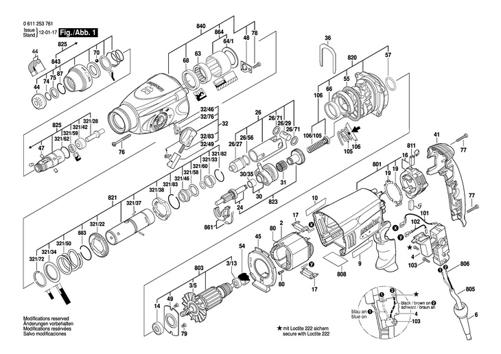 CIOCAN ROTOPERCUTOR  (0611253761)  H 26MLE / 230 V /EU