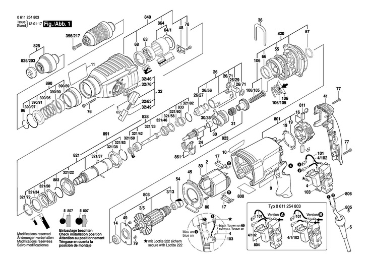 CIOCAN ROTOPERCUTOR  (0611254803)  GBH 2600 / 230 V /EU
