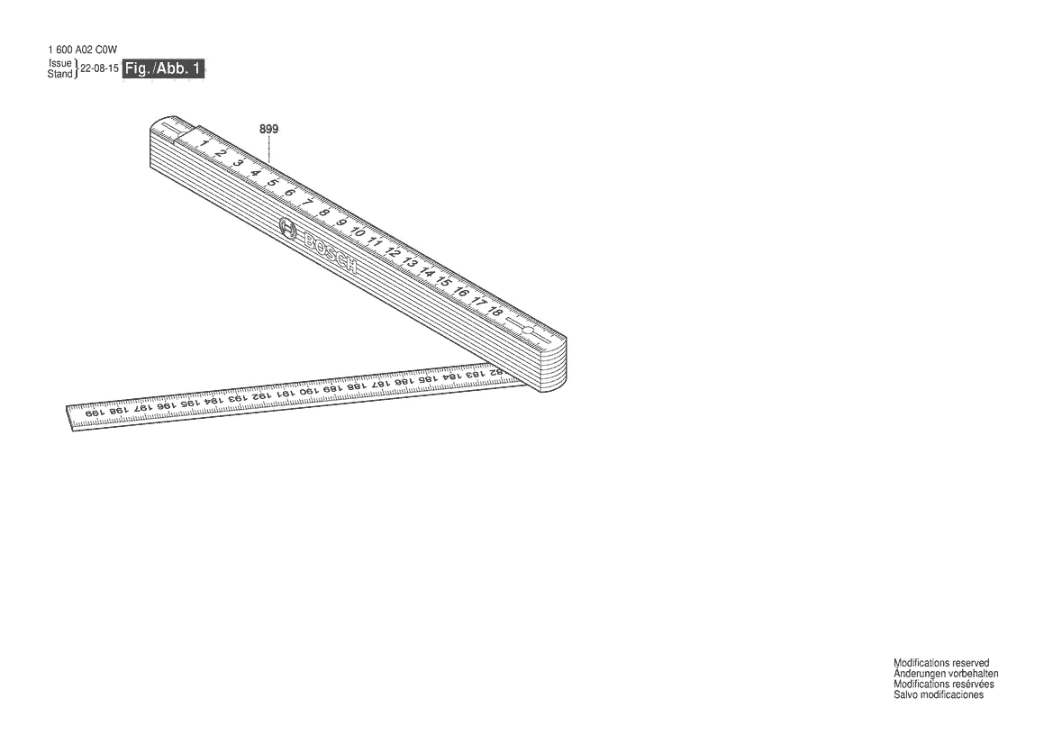 METRU PLIANT Folding Ruler 2m EU