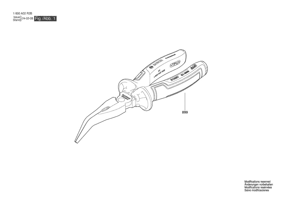 CLESTE CU FALCI PLATE VDE bent 40� 200mm UNI