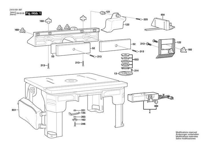 MASA DE FREZAT  (2610001997)   / 0 V /