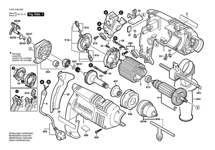 MASINA DE GAURIT PERCUTIE  (3601A48600)  GSB 16 RE / 230 V /EU