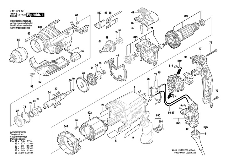 MASINA DE GAURIT PERCUTIE  (3601A7B101)  GSB 7802 RE / 230 V /EU