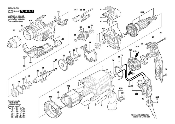 MASINA DE GAURIT PERCUTIE  (3601A7B500)  GSB 192 RE / 230 V /EU