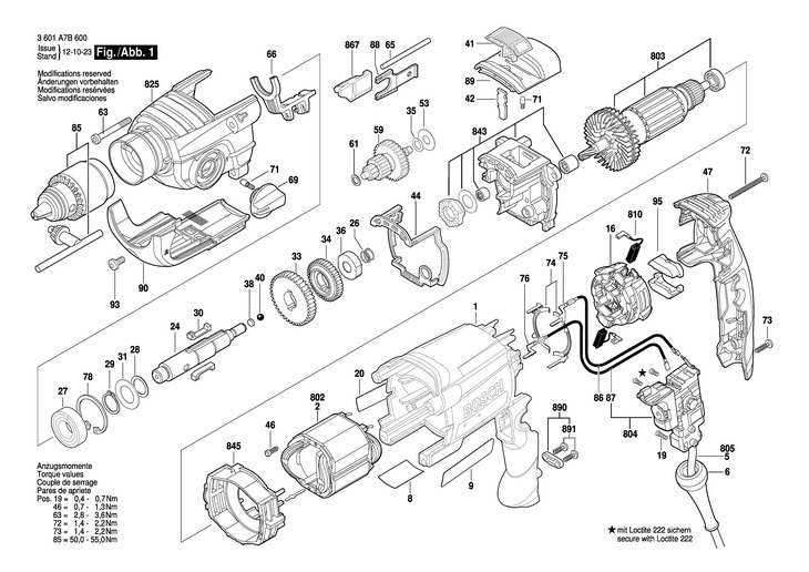 MASINA DE GAURIT PERCUTIE  (3601A7B600)  GSB 192 RE / 230 V /EU