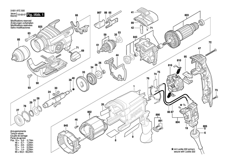 MASINA DE GAURIT PERCUTIE  (3601A7C500)  GSB 192 REA / 230 V /EU