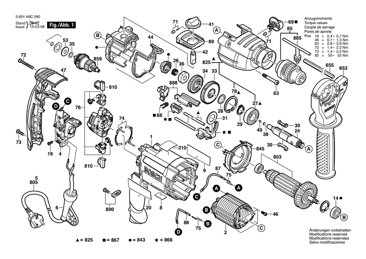 MASINA DE GAURIT PERCUTIE  (3601A9C090)  GSB 212 / 230 V /SMA