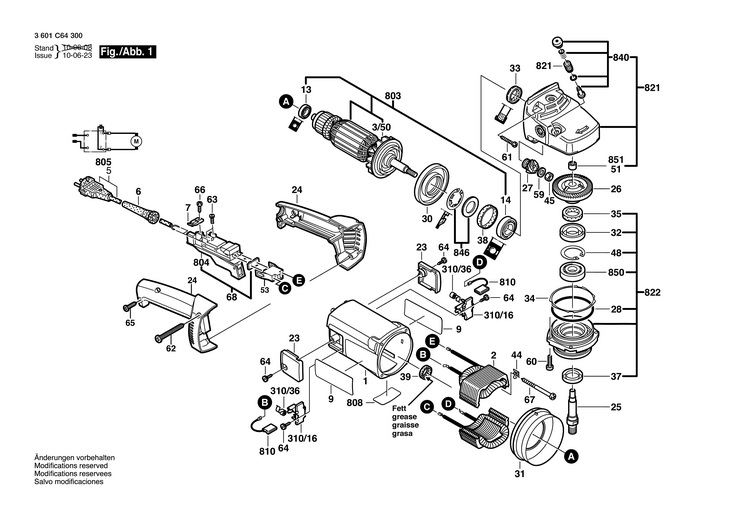 POLIZOR UNGHIULAR  (3601C64300)  GWS 24300 / 230 V /F