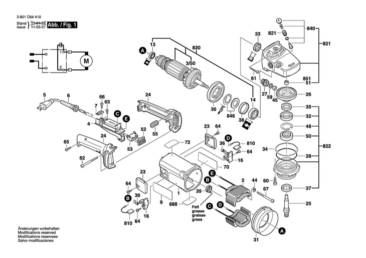 POLIZOR UNGHIULAR  (3601C64410)  1364 / 115 V /