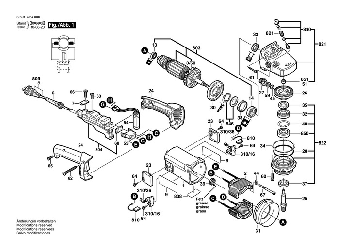 POLIZOR UNGHIULAR  (3601C64800)  GWS 24300 / 230 V /D