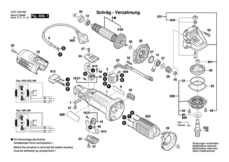 POLIZOR UNGHIULAR  (3601C88080)  GWS 7100 / 220 V /CN