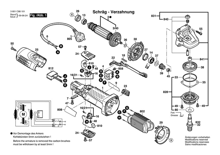 POLIZOR UNGHIULAR  (3601C88101)  GWS 7115 / 230 V /EU