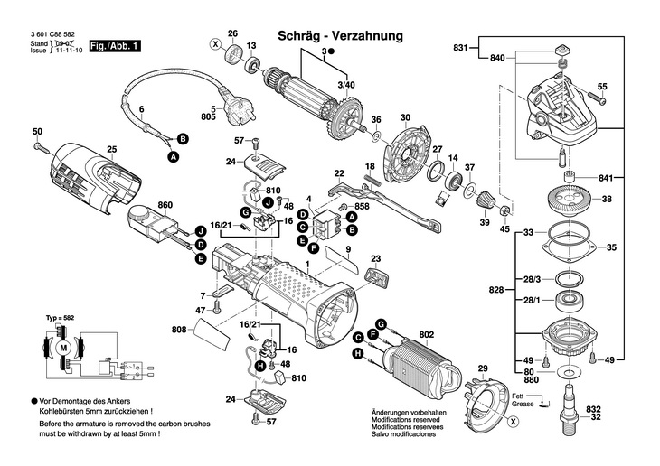 POLIZOR UNGHIULAR  (3601C88582)  GWS 7125 ET / 220 V /CN