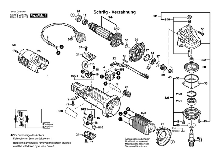 POLIZOR UNGHIULAR  (3601C886K0)  GWS 7100 T / 230 V /ASI