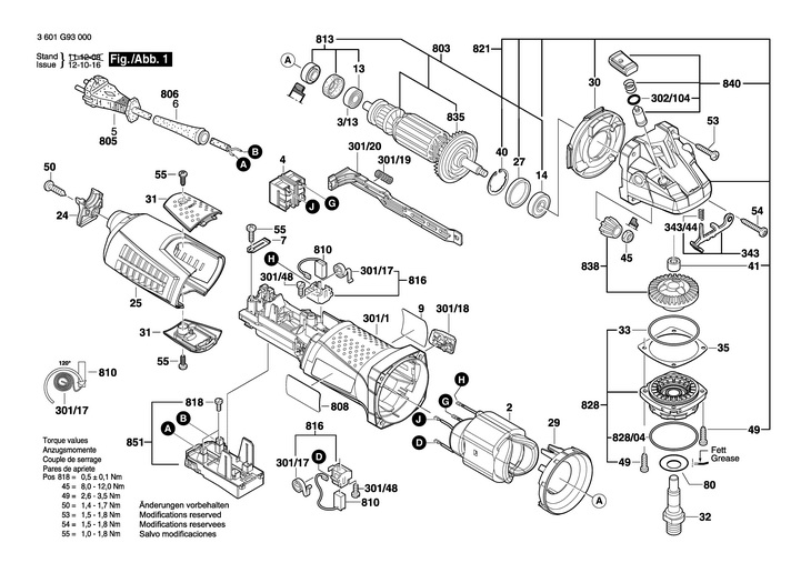 POLIZOR UNGHIULAR  (3601G93000)  GWS 12125 / 230 V /EU