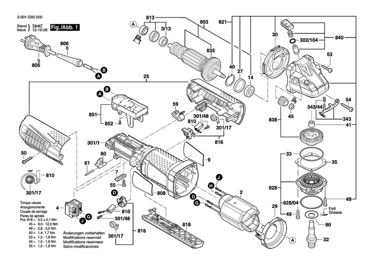 POLIZOR UNGHIULAR  (3601G93200)  GWS 12125 CIP / 230 V /EU