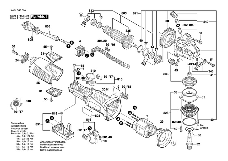 POLIZOR UNGHIULAR  (3601G95000)  GWS 15125 / 230 V /EU