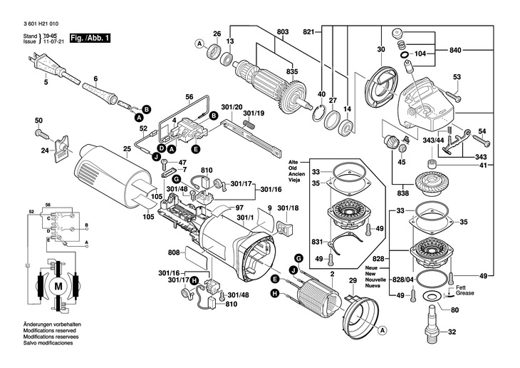 POLIZOR UNGHIULAR  (3601H21010)  1801 / 120 V /USA