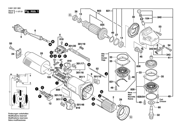 POLIZOR UNGHIULAR  (3601H21063)  GWS 1000 / 110 V /GB