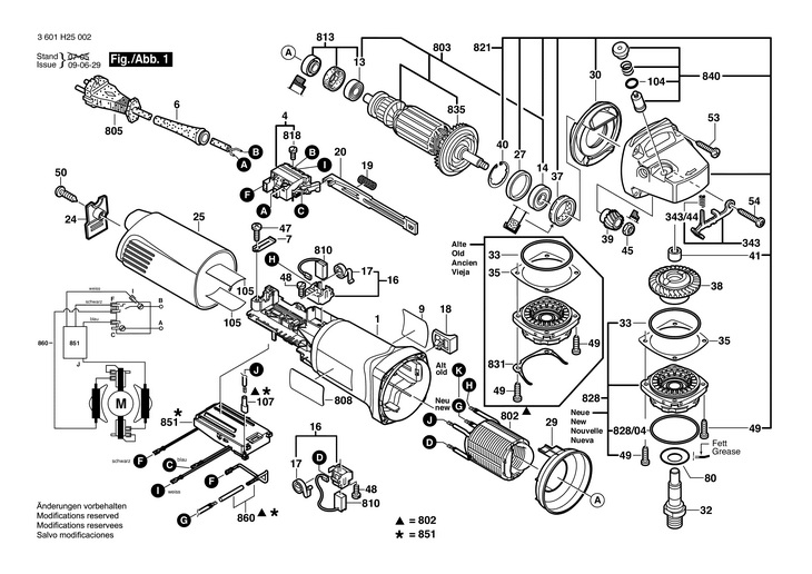 POLIZOR UNGHIULAR  (3601H25002)  BAG 1251 E / 230 V /EU