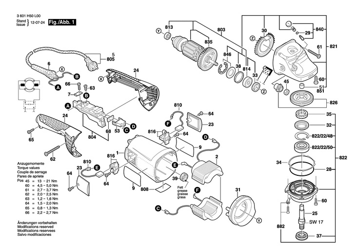 POLIZOR UNGHIULAR  (3601H50L00)  GWS 20230H / 230 V /