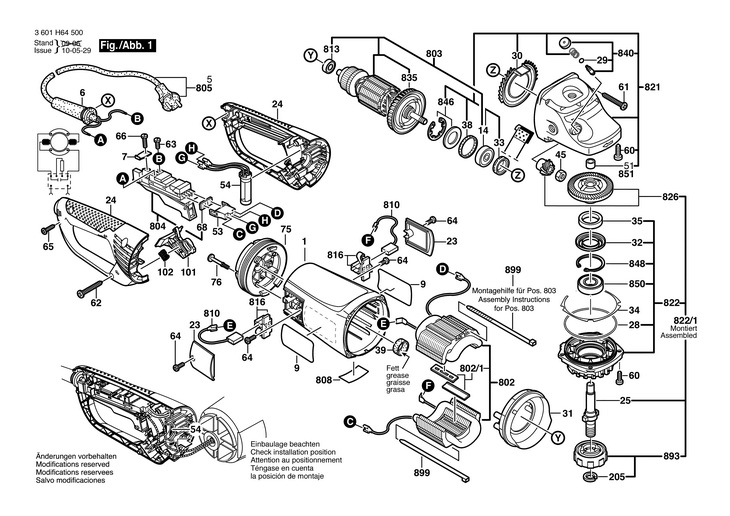 POLIZOR UNGHIULAR  (3601H64500)  GWS 24230 JVX / 230 V /EU