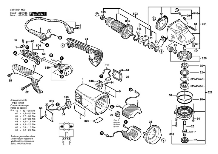 POLIZOR UNGHIULAR  (3601H81M00)  GWS 22180 JH / 230 V /EU