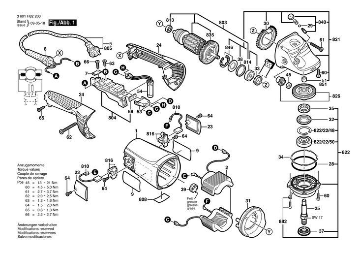POLIZOR UNGHIULAR  (3601H82200)  GWS 22230 JH / 230 V /EU