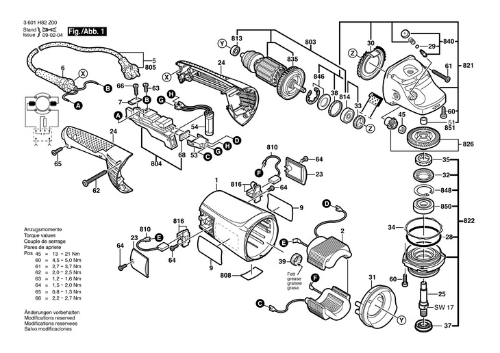 POLIZOR UNGHIULAR  (3601H82Z00)  GWS 22230 H / 230 V /EU