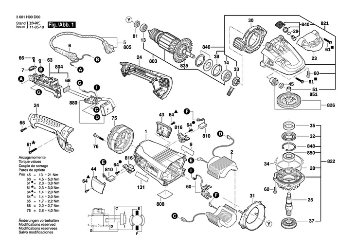 POLIZOR UNGHIULAR  (3601H90D00)  GWS 22180 LVI / 230 V /EU