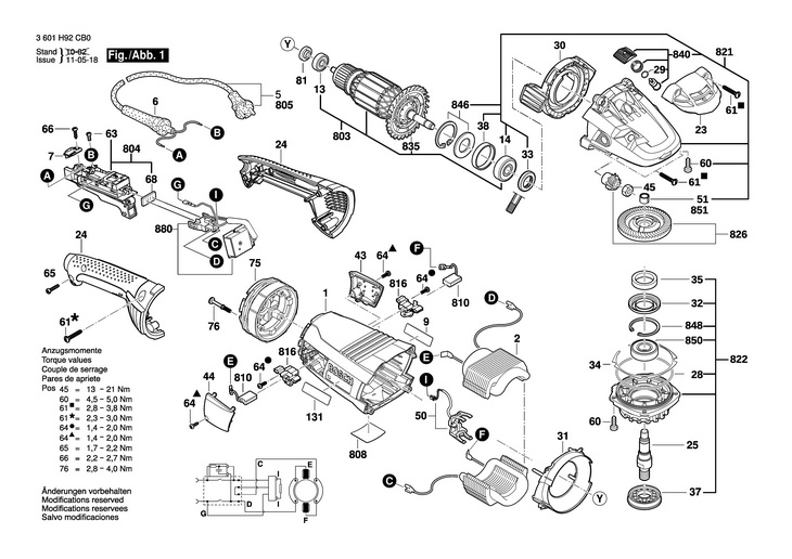 POLIZOR UNGHIULAR  (3601H92CB0)  GWS 24180 LVI / 220 V /ROK