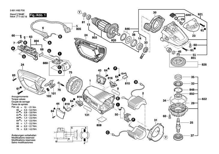 POLIZOR UNGHIULAR  (3601H92F00)  GWS 24180 LVI / 230 V /EU