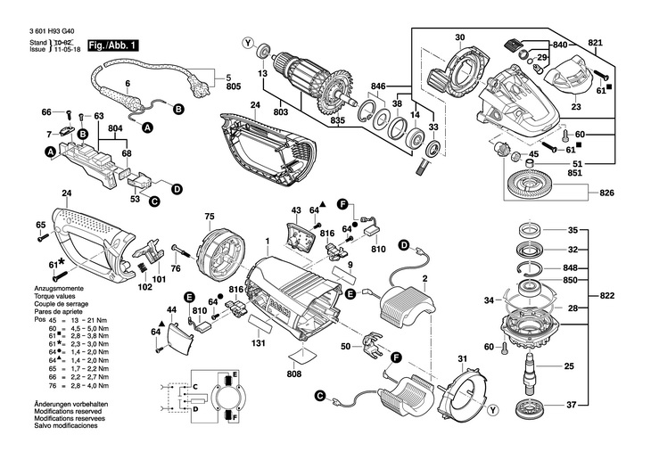 POLIZOR UNGHIULAR  (3601H93G40)  GWS 24230 LVI / 240 V /AUS
