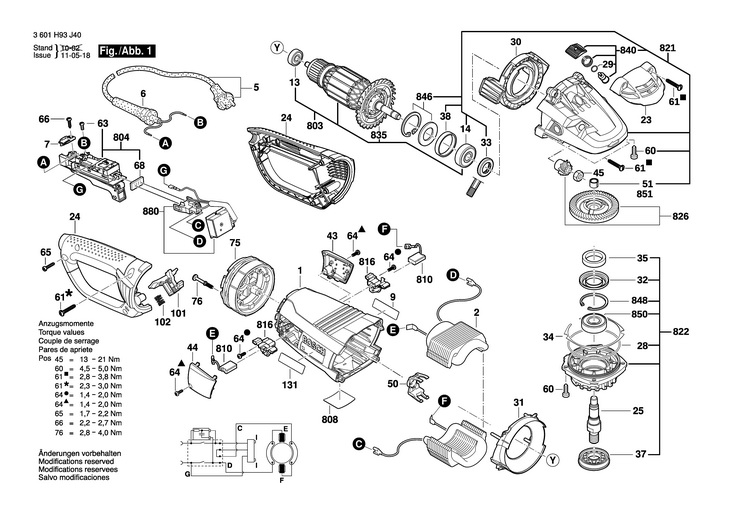 POLIZOR UNGHIULAR  (3601H93J40)  GWS 24230 LVI / 240 V /AUS