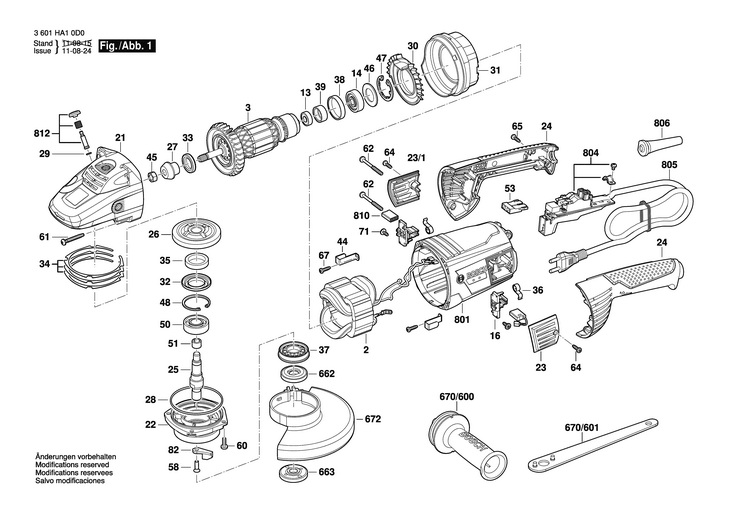 POLIZOR UNGHIULAR GW  (3601HA10D0)  GWS 22180 / 127 V /BR