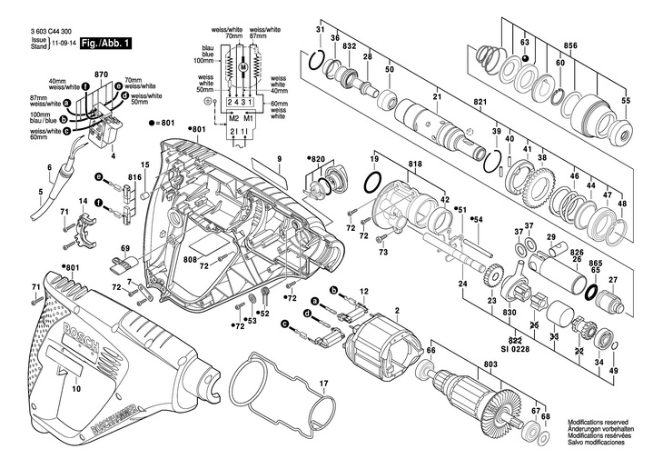 CIOCAN ROTOPERCUTOR  (3603C44300)  PBH 2000 RE / 230 V /EU
