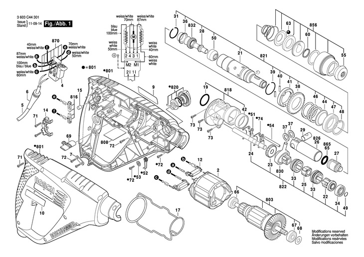 CIOCAN ROTOPERCUTOR  (3603C44301)  PBH 2000 SRE / 230 V /EU