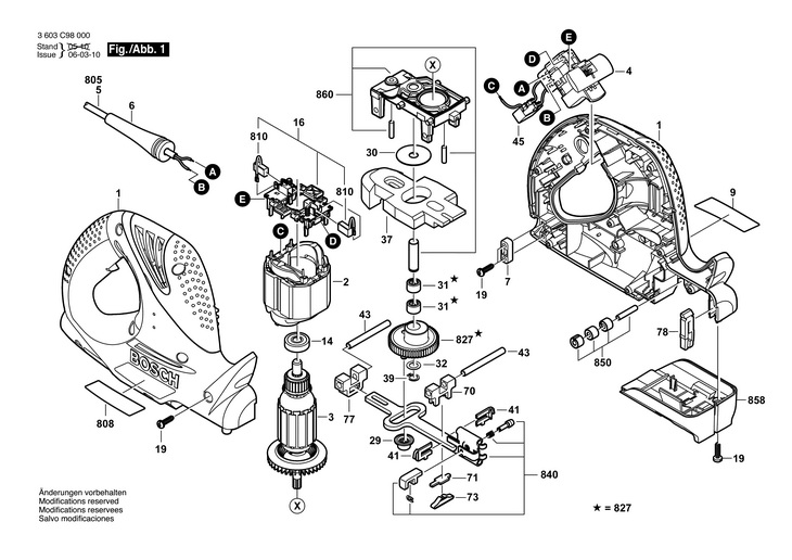 FERASTRAU COADA (DE) VULPE  3 603 C98 000  PFZ 500 E / 230 V /EU