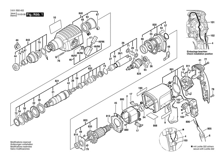 CIOCAN ROTOPERCUTOR  (3611B50402)  H 22SLE / 230 V /EU