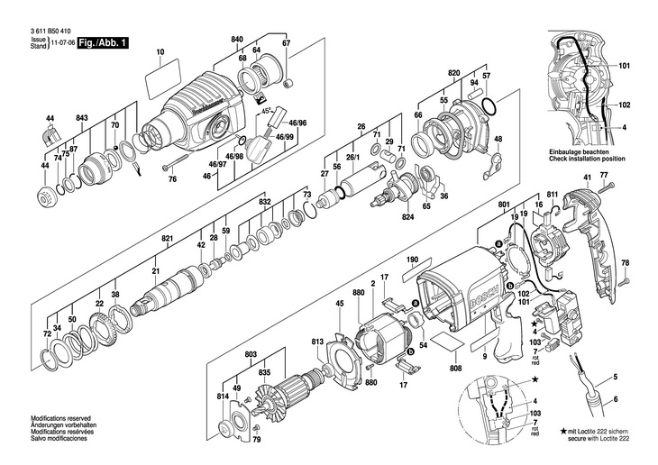 CIOCAN ROTOPERCUTOR  (3611B50410)  11250VSR / 120 V /USA