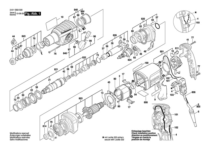 CIOCAN ROTOPERCUTOR  (3611B50500)  GBH 223 REA / 230 V /EU
