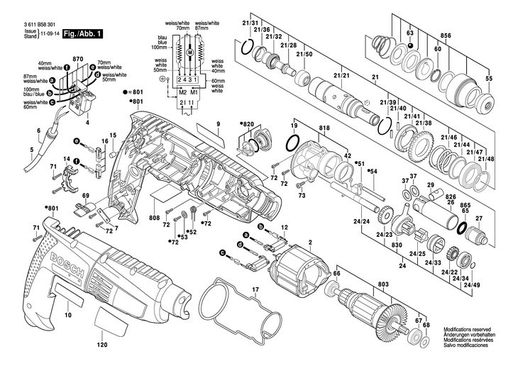 CIOCAN ROTOPERCUTOR  (3611B58301)  GBH 218 RE / 230 V /EU