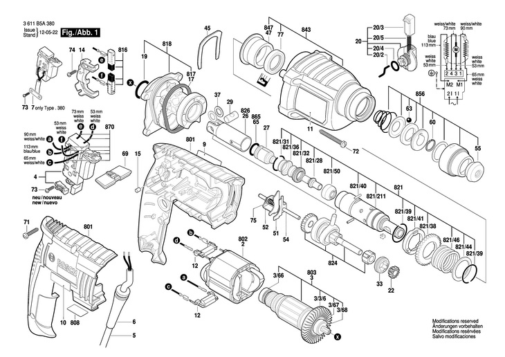 CIOCAN ROTOPERCUTOR  (3611B5A380)  GBH 220 RE / 220 V /CN
