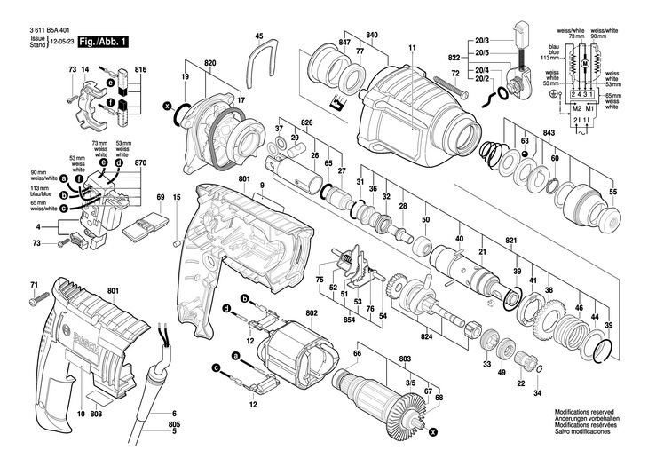 CIOCAN ROTOPERCUTOR  (3611B5A401)  GBH 220 D / 230 V /EU