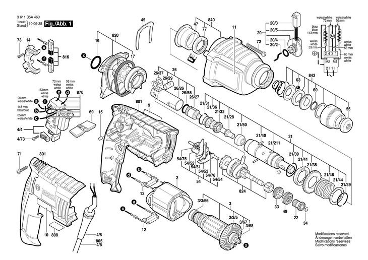 CIOCAN ROTOPERCUTOR  (3611B5A460)  GBH 220 D / 110 V /GB